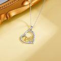 wholesale 925 Sterling Silver Love You Forever Pendant with Gold Duck and Flower Charm Necklace for Women Gifts-0-3