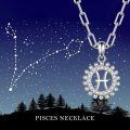 wholesale 925 Sterling Silver Zodiac Pisces Pendant Necklace With Cubic Zirconia Sunburst Design-0-4