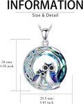 wholesale 925 Sterling Silver Blue Crystal Owl Family Tree of Life Moon Pendant Necklace for Women-0-5