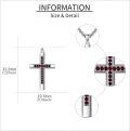 wholesale 925 Sterling Silver Birthstone Cross Necklace for Women Men -0-4