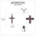 wholesale 925 Sterling Silver Birthstone Cross Necklace for Women Men -0-4