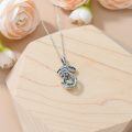 wholesale 925 Sterling Silver Mushroom Pendant Necklace With Black Onyx Platinum Plated-0-11
