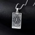 wholesale 925 Sterling Silver Wheel of Fortune Tarot Pendant Necklaces for Men Women Gifts-0-1