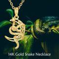 wholesale 14K Solid Snake Charm Pendant Necklace - Mothers Day Gifts-0-1