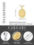 wholesale 925 Sterling Silver Saint Raphael Pendant Necklace Gold Plated Oval Charm-0-1