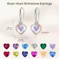 TOUPOP Sterling Silver Alexandrite Heart Butterfly Earrings-0-4