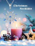 wholesale 925 Sterling Silver Cubic Zirconia Snowflake Necklace for Women Christmas Gift 18 Chain-0-3