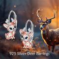 wholesale 925 Sterling Silver Cute Deer Huggie Hoop Earrings for Girls and Women-0-5