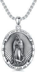 wholesale 925 Sterling Silver Our Lady of Guadalupe Pendant with Chain for Men-0-0