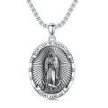 wholesale 925 Sterling Silver Our Lady Of Guadalupe Pendant Necklace Pray For Us Design-0-0