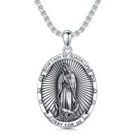 wholesale 925 Sterling Silver Our Lady Of Guadalupe Pendant Necklace Pray For Us Design-C-Virgin Mary