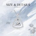 wholesale White Gold Plated Silver & Moissanite Geometric Trillion Solitaire Necklace, 1.0ct Center Stone, Adjustable Chain, Gift Box-0-4