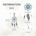 wholesale 925 Sterling Silver Turquoise Dreamcatcher Feather Pendant Necklace-0-3