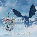 wholesale 925 Sterling Silver Rainbow Crystal Dragon Pendant Necklace Jewelry-0-6