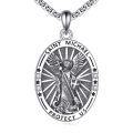 wholesale 925 Sterling Silver Saint Michael Pendant With Crystals And Chain-0-0