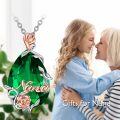 wholesale 925 Sterling Silver Green Crystal Rose Pendant Necklace Nana Gifts for Mother's Day-0-2