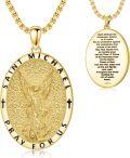 wholesale 925 Sterling Silver Saint Michael Archangel Oval Prayer Medal Pendant Necklace-0-0