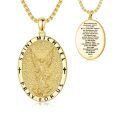 wholesale 925 Sterling Silver Saint Michael Archangel Oval Prayer Medal Pendant Necklace-0-0