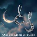 wholesale 925 Sterling Silver Crescent Moon & Star Leverback Drop Earrings with Egyptian Eye of Horus Design-0-1