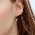 wholesale 925 Sterling Silver Heart-Shaped Crystal Ballerina Sister Drop Earrings Birthstone s for Women Girls-0-2