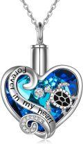 wholesale 925 Sterling Silver Cross Cremation Jewelry Heart Pendant Forever in My Heart Mother Keepsake Urn Necklace w/Filler Kit-0-1