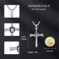 wholesale 925 Sterling Silver Baseball Cross Pendant Necklace  for Men & Women-0-1