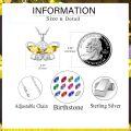 wholesale 925 Sterling Silver Cubic Zirconia 12 Birthstone Butterfly Pendant Necklace-0-5
