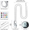 wholesale  925 Sterling Silver & White Gold Plated Heart Birthstone Necklace with Infinity Symbol for Women - Hypoallergenic, Adjustable Chain, Meaningful Gift for Her-0-5