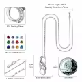 wholesale  925 Sterling Silver & White Gold Plated Heart Birthstone Necklace Wholesale with Infinity Symbol for Women - Hypoallergenic, Adjustable Chain, Meaningful Gift for Her-0-5