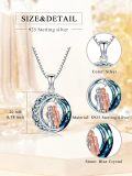 wholesale TOUPOP Gifts For Sister Friend 925 Sterling Silver Twins Pendant Necklace For Women Girls With Blue Crystal Jewelry Gifts For Soul Sister Friendship Birthday -0-3