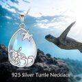 wholesale 925 Sterling Silver Moonstone Sea Turtle Pendant & Starfish Charm Necklace Set-0-1