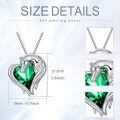 wholesale 925 Sterling Silver Green Crystal Horse Head Heart Pendant Necklace for Women and Girls-0-3