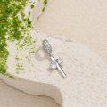 wholesale 925 Sterling Silver ABC Initial Cross Charm Pendant Beads for Bracelet-0-1