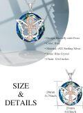 wholesale TOUPOP Butterfly Necklace For Women Sterling Silver Rose Gold Ankh Cross Pendant Necklaces With Blue Crystal Butterfly Gifts Jewelry For Her Wife Mom Birthday Valentine's Day -0-1
