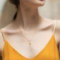 wholesale 14K Gold Solid Tree of Life Cross Pendant Necklace Jewelry for Women-0-1