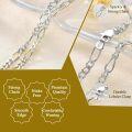 wholesale Sterling Silver Gold Plated 3 2mm Cuban Chain Necklace for Women Men 16 24 Inch-0-4