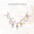 wholesale 925 Sterling Silver Lucky Charm Necklace With Crescent Moon Hamsa Eye Amber Yellow Crystal Rose Gold Plated Pendant-0-4