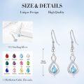 wholesale 925 Sterling Silver Crystal Infinity Earrings w Birthstone Drop Dangle-0-5