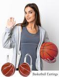wholesale 925 Sterling Silver Basketball Shape Sporty Leverback Drop Earrings for Women-0-2