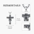 wholesale 925 Sterling Silver Crucifix Pendant Cross Jesus Christ Religious Protection Mens Necklaces-0-4