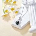 wholesale 925 Sterling Silver Black Pearl Pendant Necklace with Infinity Design and 18+2 Chain - Perfect Gift for Valentine's & Mother¡¯s Day-0-2