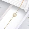 wholesale 14k Gold White Opal Bracelet Round Bezel Set Chain For Women-0-3