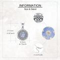 wholesale 925 Sterling Silver Round Flower Locket Necklace for Women Girls-0-2