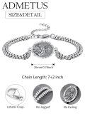 wholesale 925 Sterling Silver Saint Jude Thaddeus Medal Charm Bracelet with Box Chain for Men Women (Adjustable Length: 6-8 inches)-0-1