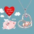 TOUPOP 925 Sterling Silver Crystal Cute Animal Heart Pendant Necklace-0-1