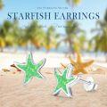 wholesale 925 Sterling Silver Green Opal Starfish Stud Earrings - Ocean Beach  for Women & Girls-0-1