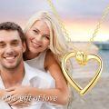 wholesale 14K Gold Open Heart Pendant Necklace with Small Charm - Elegant Fine  for Women-0-4