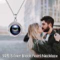 wholesale  Sterling Silver Pearl Moonstone Opal Black Pearl Necklace for Women 8mm Gemstone Jewelry for Mom Wife ( ) -0-1