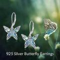 wholesale 925 Sterling Silver Abalone Shell Celtic Knot Butterfly Leverback Drop Earrings-0-4