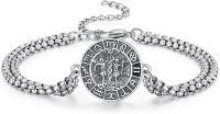 wholesale 925 Sterling Silver Vintage Roman Numerals Zodiac Sign Bracelet for Men-Gemini